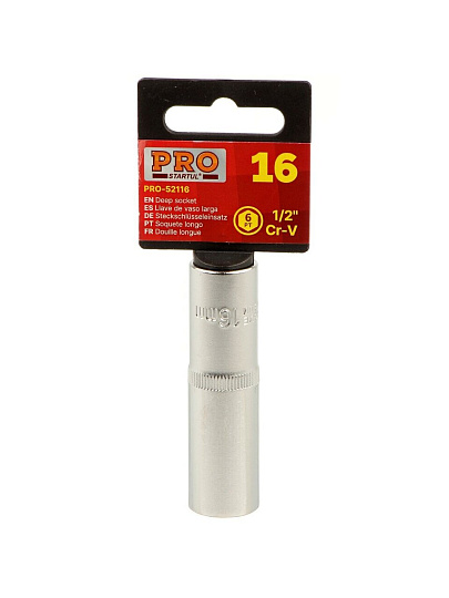Головка торцевая 6-гранная, 1/2&quot;, 16 мм, глубокая, Startul, PRO-52116