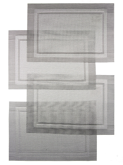 Набор салфеток полимер, 45х30 см, прямоуг, 4 шт, сер, Рамка, Y4-3319