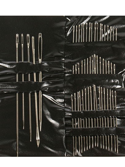 Иглы швейные на карте, 55шт, разные размеры, A180044