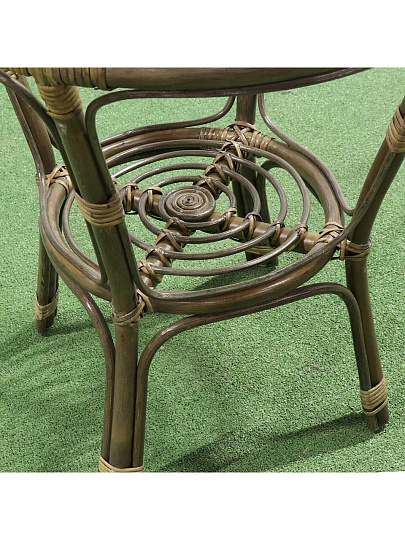 Стол садовый ротанг, Мальдивы, 55х55х56 см, круглый, столешница стеклянная, к набору AI-1808002