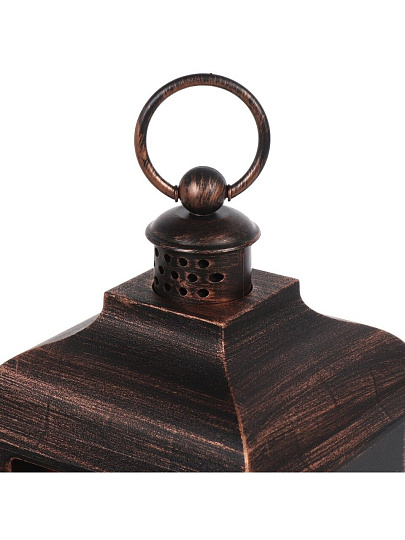 Фонарь декоративный 15х15х27 см, USB шнур, АА 3шт, пластик, стекло, Камин, M120005