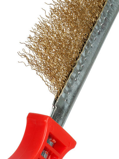 Щетка по металлу 2 шт, 1-рядная, медь, рукоятка пластик, Bartex