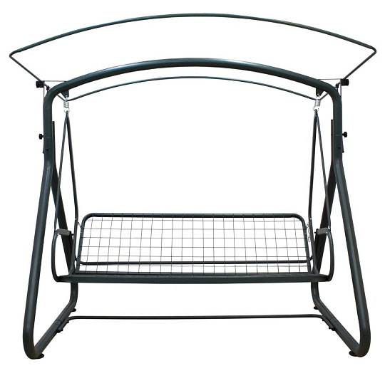 Качели садовые 3-местные, 206.6х143х195 см, 300 кг, Arno, Элегант Премиум, раскладываются в кровать, с москитной сеткой, зеленые, цветы, 2016-КД-45/П, металл