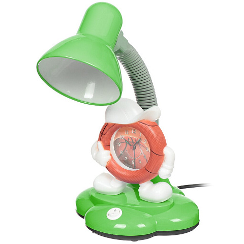Светильник настольный на подставке, E27, 40 Вт, детский, зеленый, абажур зеленый, Lofter, Часы, MT-6301-grn