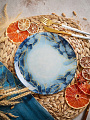 Тарелка обеденная, стекло, 23 см, круглая, Navy Leaves, Daniks