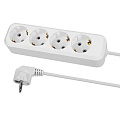 Удлинитель 4 гнезда, 1.5 м, с заземлением, 10 А, 2300 Вт, белый, TDM Electric, Народный, SQ1303-1045