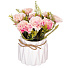 Цветок искусственный декоративный Композиция розовых цветов, в кашпо, 18 см, Y6-2060 - фото 2