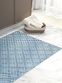 Коврик для ванной, антискользящий, 0.8х15 м, вспененный ПВХ, сетка, сине-белый, Dekomarin, 258A, квадраты