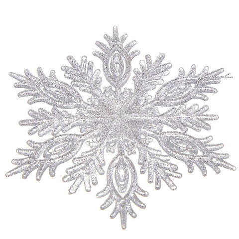 Елочное украшение Снежинка, серебро, 12.5х0.3х12.5 см, пластик, SYYKLA-1919116
