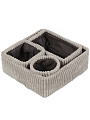 Набор корзин 4 шт, для хранения, прямоугольный, фланель, серый, 30х30х12, 25х15х11, 15х15х13, 13х13 см, A190011 - фото 4