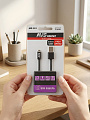Кабель USB, AVS, MR-301, microUSB, 1 м, черный, A78606S - фото 2