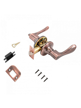 Защелка врезная, Стандарт, 8531 BK AC, 13402, с фиксатором, медь