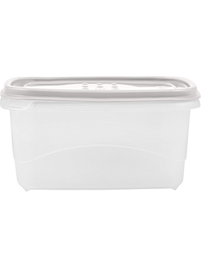 Контейнер пищевой пластик, 0.6 л, 14.3х10х7.2 см, пепельный жемчуг, прямоугольный, Plast team, Bergen, PT113111024