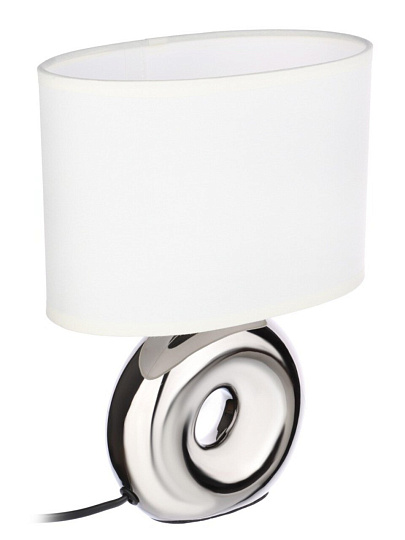 Светильник настольный, E14, 40 Вт, серебристый, абажур бежевый, BY, Осло, 476-011