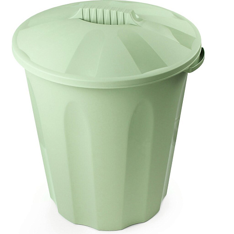 Бак пластик, 40 л, с крышкой, универсальный, оливковый, Verde, FENIX, 37040