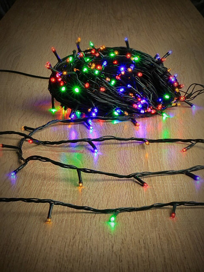 Гирлянда 300 ламп, 20 м, 8 режимов, свет мультиколор, зеленая, сетевая, Y4-5648