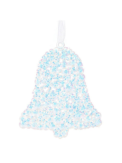 Елочное украшение Колокольчик, перламутр, 10 см, пластик, Y4-9461