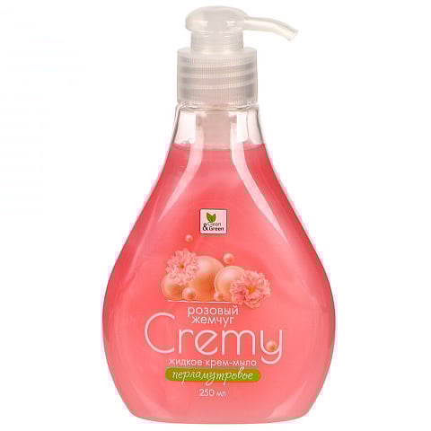 Крем-мыло жидкое с перламутром Clean&amp;Green, Cremy, Розовый жемчуг, 250 мл