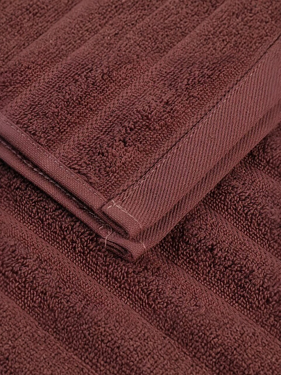 Полотенце банное 50х90 см, 100% хлопок, 450 г/м2, Страйп, Barkas, коричневое, Узбекистан