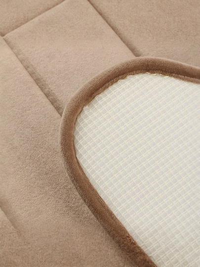 Набор ковриков для ванной и туалета, антискользящий, 2 шт, 0.5х0.8, 0.5х0.5 м, велюр, мокко, Вилина, 7173