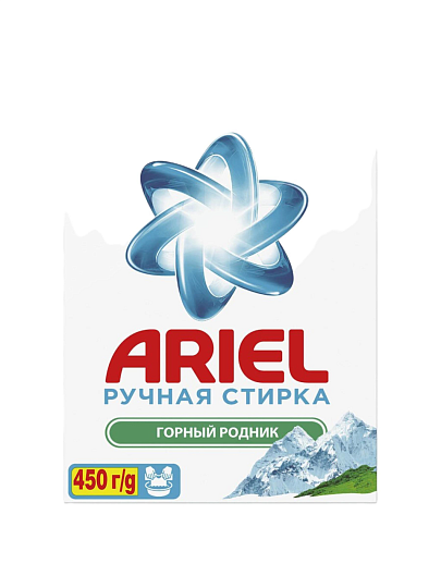 Стиральный порошок Ariel, 0.45 кг, ручной, для белого белья, Горный родник