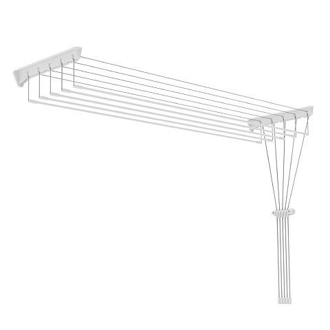 Сушилка для белья настенно-потолочная, 7 м, 5 прутьев, 10 кг, белая, Nika, СБЛ1,4