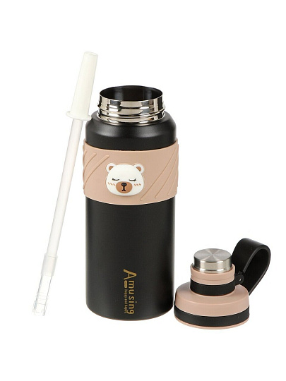 Термобутылка нержавеющая сталь, 0.6 л, черная, Y4-9307