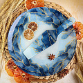 Блюдо стекло, 30 см, круглое, с лопаткой, Daniks, Navy Leaves - фото 4