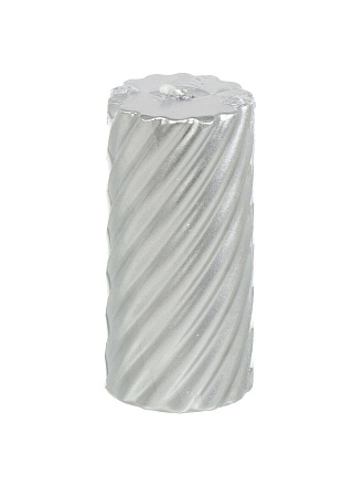 Свеча декоративная, 10х5 см, столбик, серебро, Виток, лакированная, 501724