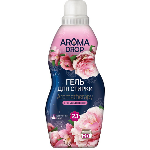 Гель для стирки Aroma Drop, 1 л, универсальный, Цветочный микс 2в1