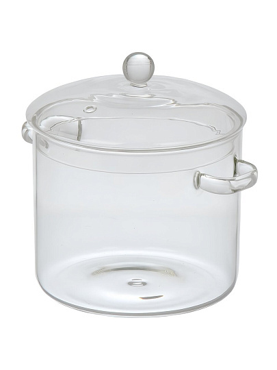 Кастрюля стекло, 3 л, для СВЧ, духовок и электрических плит, B150081, прозрачная