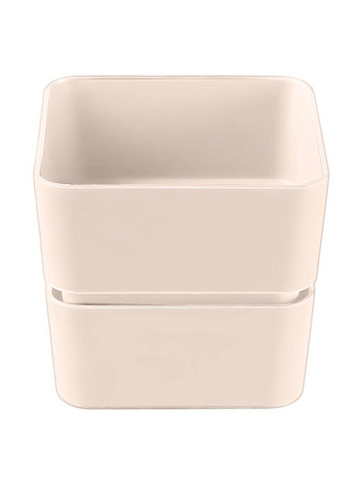 Кашпо пластик, 0.45 л, 9х9.6 см, универсальное, пудровое, Фиори, КШ-0511