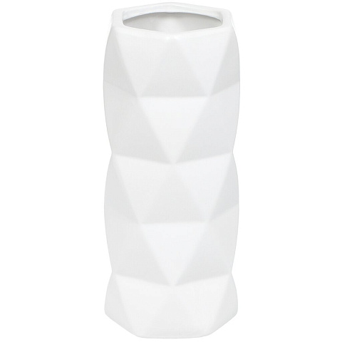 Ваза для цветов керамическая настольная, 28 см, Оригами белая матовая 112-317