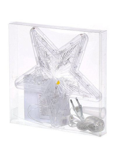 Гирлянда Звезда, желтая, пластик, на верхушку ели 22см, LED, Y4-7555-2