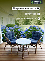 Мебель садовая Green Days, Мальдивы мини, кофейная, стол, 55х55х56 см, 2 стула, подушка серо-голубая, 110 кг, IND13WG - фото 2