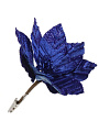 Цветок искусственный декоративный 16 см, на прищепке, синий, Пуансеттия, Y4-4167