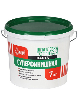 Шпатлевка Старатели, Суперфинишная, готовая, для внутренних работ, 7 кг