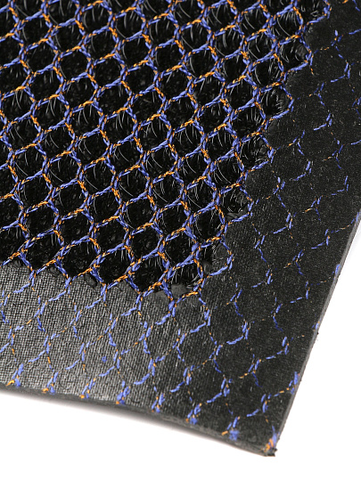 Коврик грязезащитный, 40х60х0.7 см, прямоугольный, сине-золотой, Mesh mat Комфорт, ComeForte, MM-05