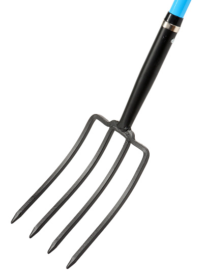 Вилы садово-огородные, четырехрогие, сталь, черенок фибергласс, с V-ручкой