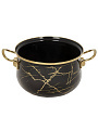 Кастрюля эмалированная сталь, 2.7 л, крышка стекло, Daniks, Черный мрамор, Y4-8968, индукция - фото 9