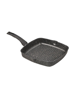 Сковорода-гриль литой алюминий, 28 см, антипригарное покрытие, Горница, Гранит, квадрат, сг285аг