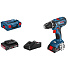 Дрель-шуруповерт аккумуляторная, Bosch, GSR 18V-28, 18 В, кейс, синяя - фото 2