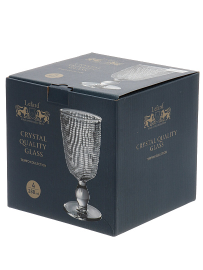 Бокал для вина, 280 мл, стекло, 4 шт, Lefard, Tempo Grey, 355-383