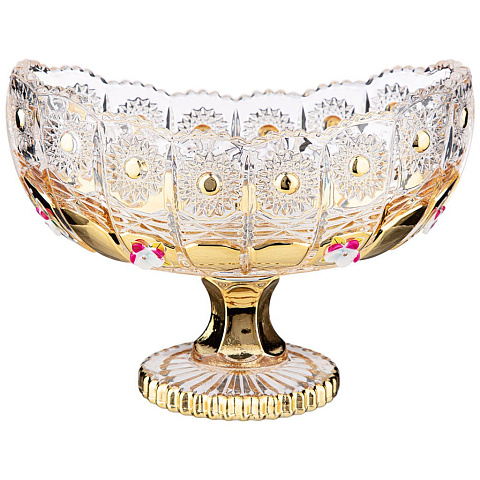 Конфетница lefard gold glass 15,5х9 см. высота=11 см. 195-169