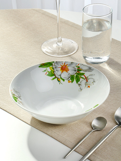 Салатник керамика, круглый, 20х5.5 см, 0.9 л, Шиповник, Daniks, 7435