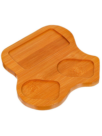 Набор для специй керамика, бамбук, 3 шт, на подставке, Листья, Y6-6460