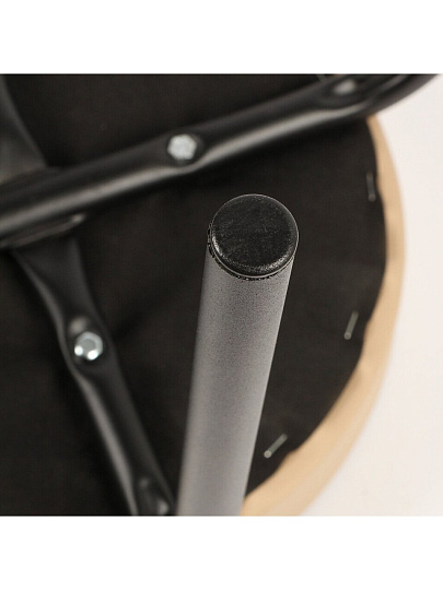 Табурет 360х360х475 мм, песочный/черный матовый, сиденье круглое, экокожа, Пуф