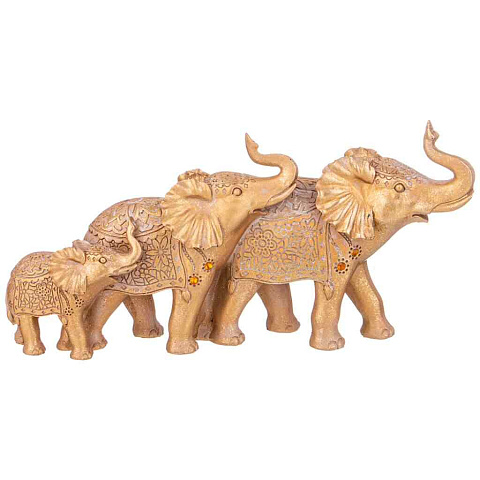 Фигурка декоративная Три слона, 9х15х29.5 см, 146-1829