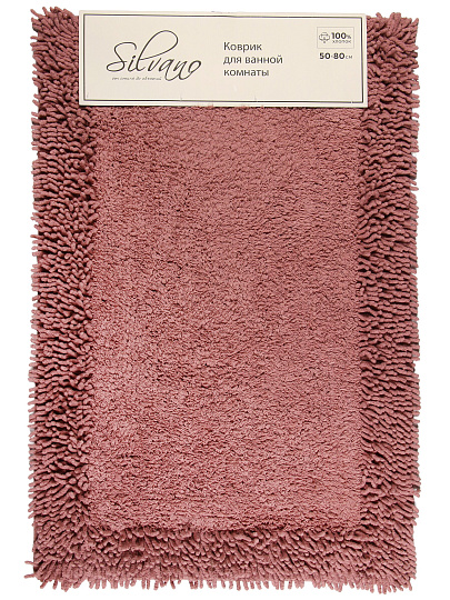 Коврик для ванной, 0.5х0.8 м, хлопок, buble, розовый, Silvano, Лиона