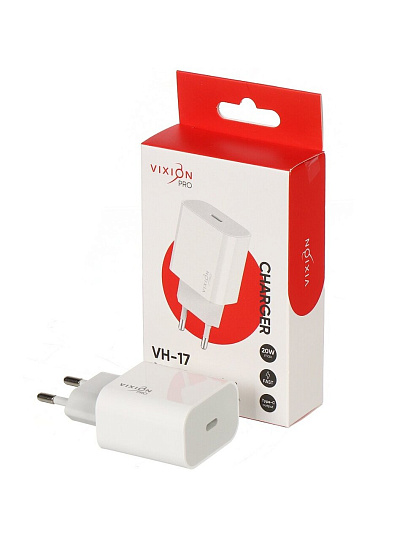 Зарядное устройство Vixion, VH-17, 1 разъем, 3 А, белое, GS-00028957
